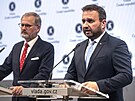 Tisková konference p�edsed� stran koalice SPOLU po jednání o odchodu Pirátské...
