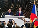 Premiér Petr Fiala (ODS) a jihokorejský prezident Jun Sok-jol navtívili závody...