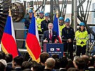 Premiér Petr Fiala (ODS) a jihokorejský prezident Jun Sok-jol navtívili závody...