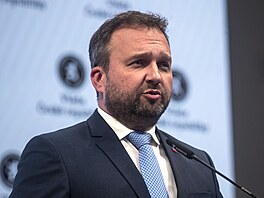 Ministr práce a sociálních vcí Marian Jureka (KDU-SL) na tiskové konferenci...
