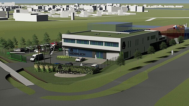 Sou��st� s�dla firmy Hennlich bude i fotovoltaick� elektr�rna �i podzemn� reten�n� n�dr� na de��ovou vodu.