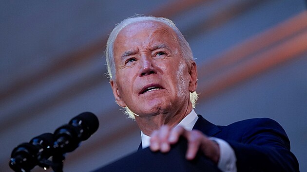 Americk prezident Joe Biden v Metropolitnm muzeu umn v New Yorku (25. z 2024)