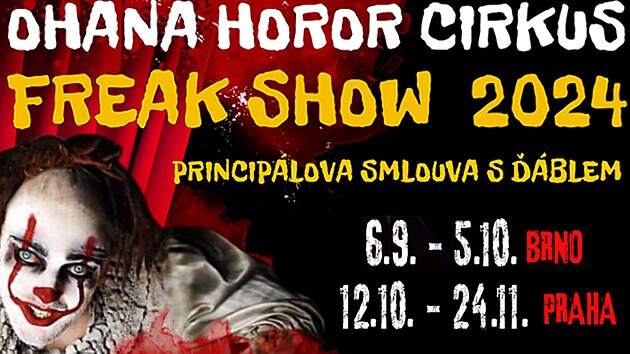 Prvn hororov cirkus v esk republice Ohana Horor Cirkus si pipravil novou hrzostranou show pro rok 2024