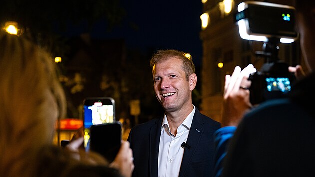 Ldr kandidtky ANO Duan Salfick komentuje vsledky krajskch voleb. (21. z 2024)