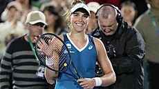 Brazilská tenistka Beatriz Haddadová Maiaová slaví výhru v semifinále na...