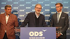 Petr Fiala na tiskové konferenci ODS k volebním výsledkm krajských a senátních...