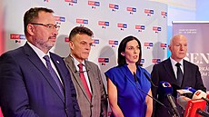 Tisková konference TOP 09 po vyhlá�ení výsledk� voleb.