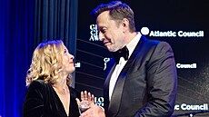 Americký podnikatel Elon Musk pedává cenu Global Citizen Award od think-tanku...