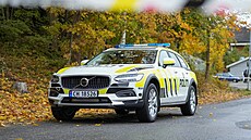 Norská policie na míst výbuchu v Dr&#248;baku, z nho jsou podezelí védské...