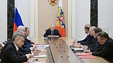 Ruský prezident Vladimir Putin na zasedání ruské bezpenostní rady na téma...