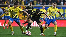 Momentka ze zápasu Sparty proti Opav v semifinále poháru