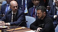 Ukrajinský prezident Volodymyr Zelenskyj na Rad� bezpe�nosti OSN (24. zá�í 2024)