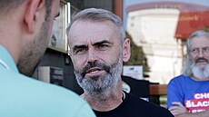 Do volebního �tábu P�ísahy dorazil i její p�edseda Robert �lachta. (21. zá�í...