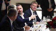 Ale� Michl a Filip Turek na oslav� 80. narozenin Milo�e Zemana v Hluboké nad...