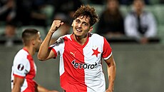 Mojmír Chytil slaví gól proti Ludogorci.