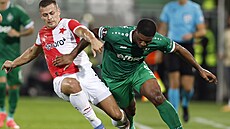 Momentka z utkání Evropské ligy mezi Ludogorcem a Slavií.