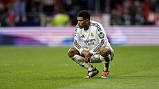 Zálo�ník Realu Madrid Jude Bellingham po derby s Atlétikem.
