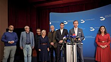 Karel Trpko, ministr dopravy Martin Kupka a zástupci msta a obcí a...