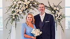 Vanda Wolfová a Richard Müller ve svatební den