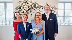 Ema Müllerová, Markus Müller, Vanda Wolfová a Richard Müller ve svatební den