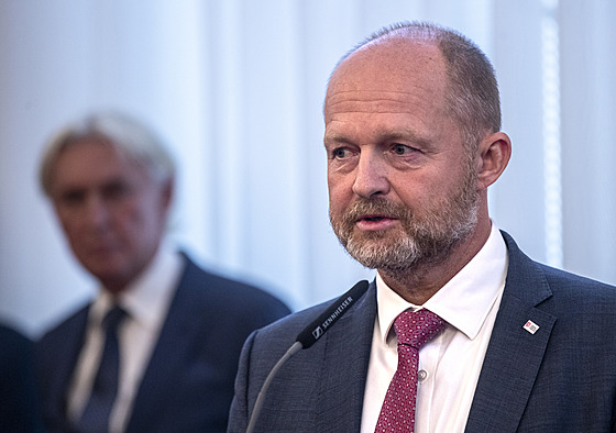 Ondej ebek, éf Národní sportovní agentury, bhem uvítání eských...
