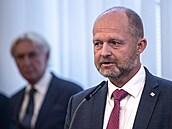 Ond�ej �ebek, �éf Národní sportovní agentury, b�hem uvítání �eských...