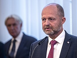 Ond�ej �ebek, �éf Národní sportovní agentury, b�hem uvítání �eských...