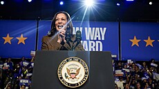 Kamala Harrisová na mítinku v Las Vegas (29. záí 2024)