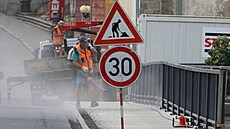 Poslední dokonovací práce na Americkém most v Chebu