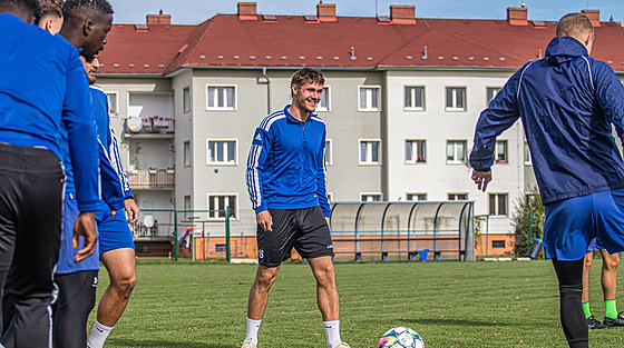 Filip Firbacher na tréninku Varnsdorfu.