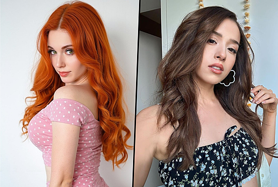 Vlevo Amouranth, vpravo Pokimane