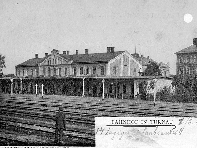 Stanice Turnov na dobov� pohlednici