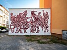 Ze� kotelny na s�dli�ti v Blanick� ulici pomaloval v�de�sk� um�lec Manuel Skirl.