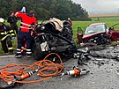 U nehody zasahovaly ti pozemn posdky zchran a vrtulnk.