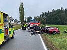 U nehody zasahovaly ti pozemn posdky zchran a vrtulnk.