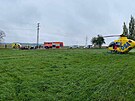 U nehody zasahovaly ti pozemn posdky zchran a vrtulnk.