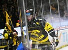 Nicolas Hlava emotivn� slaví gól do sít� �eských Bud�jovic.