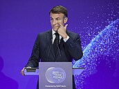 Francouzský prezident Emmanuel Macron v Berlín na fóru Global Dialogue (2....