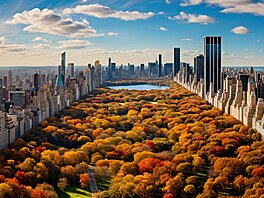 Park v samém srdci Manhattanu má obdélníkový tvar. Na délku m��í �ty�i...