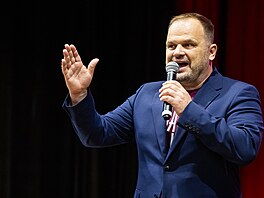 Konící pedseda Michal marda na sjezdu SOCDEM