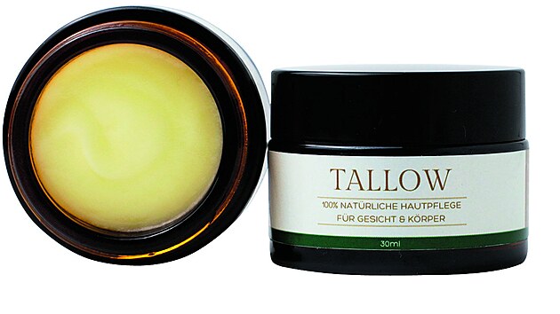 Tallow, hydrata�n� balz�m Pure pro citlivou ple� se 100% bio hov�z�m lojem se hod� i pro problematickou k��i, cena 445 K�
