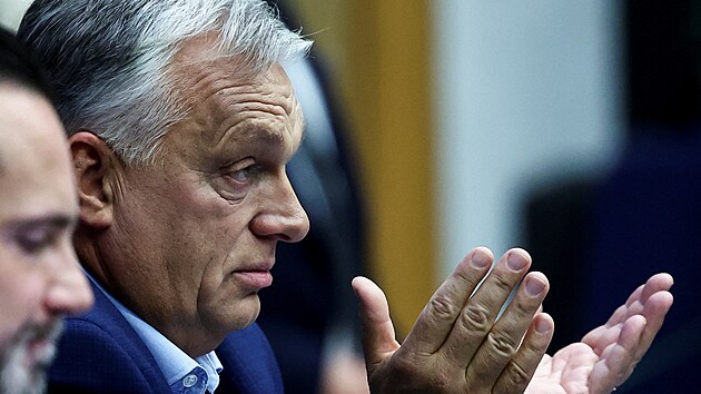 Ma�arský premiér Viktor Orbán v Evropském parlamentu (8. �íjna 2024)