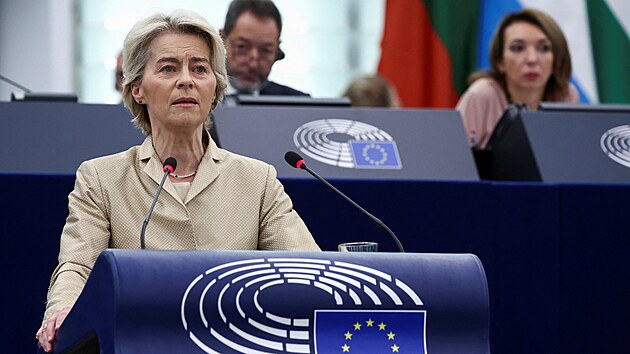 P�edsedkyn� Evropské komise Ursula von der Leyenová na plenárním zasedání...