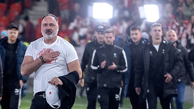 Vd��n� Jind�ich Trpi�ovsk� po v�t�zstv� v pra�sk�m derby.