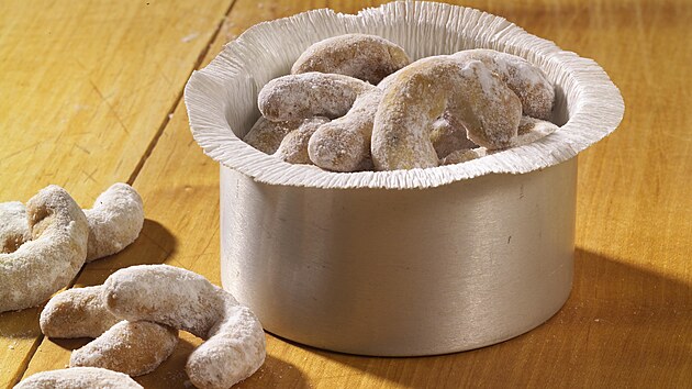 Vanilkové rohlíky s mandlemi