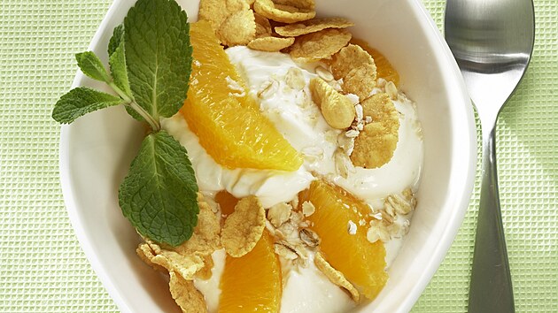 Tvaroh s pomerani a müsli