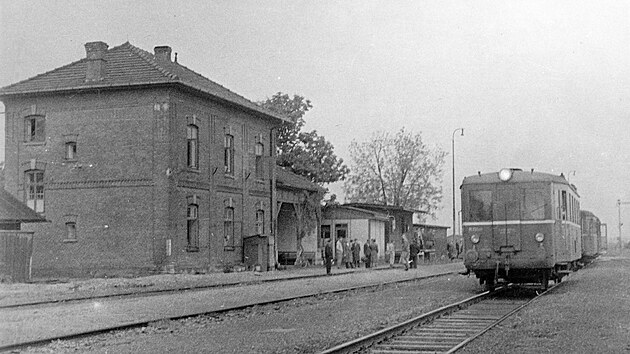 Stanice Sedlnice v roce 1959. GPS: 49.6790497N, 18.1023403E