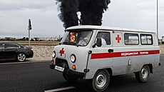 V zásobníku pohonných hmot ve m�st� Feodosija na pob�e�í Ruskem anektovaného...