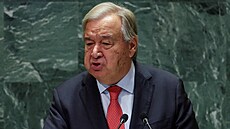 Generální tajemník OSN Antonio Guterres hovo�í v New Yorku. (24. zá�í 2024)