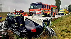 Mezi Net�chovicemi a Nuzicemi se st�etla dv� auta. �idi�ka jednoho z nich...